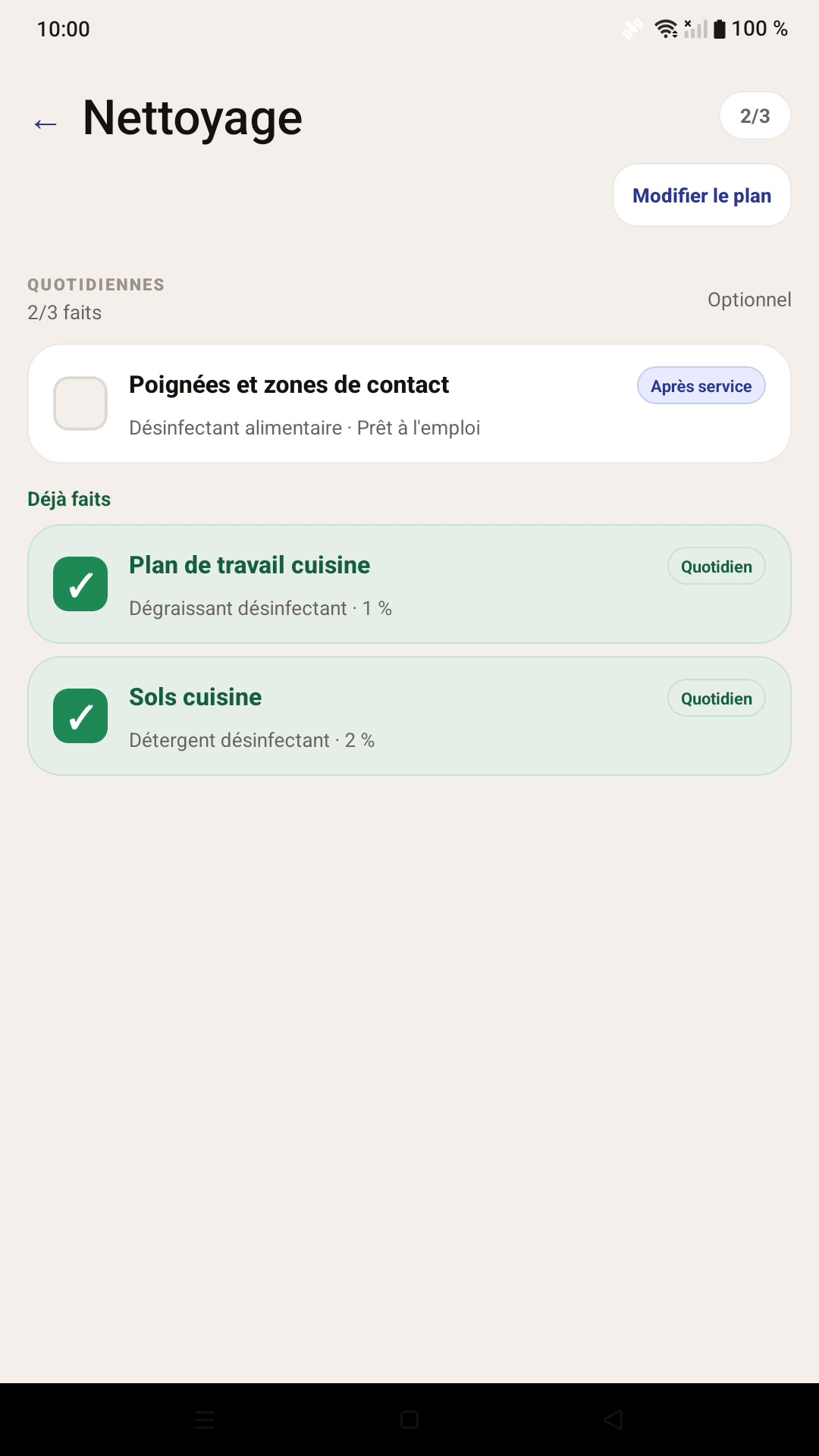Plan de nettoyage Trakigon